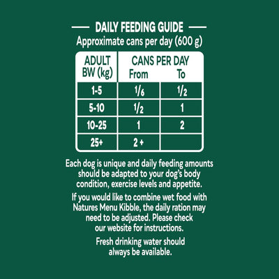 Natures Menu Country Hunter Dog Food Can Wild Venison Can (6 x 600g) 