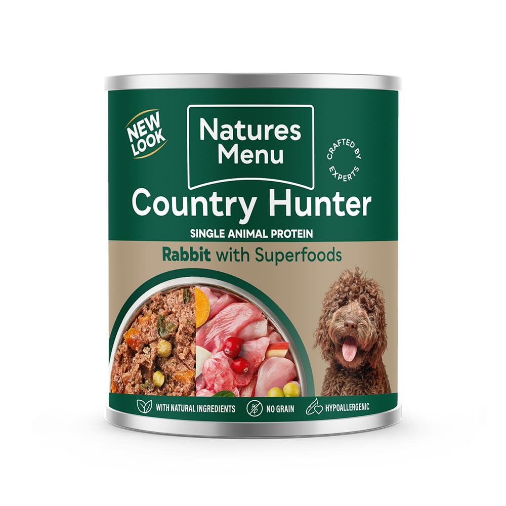 Natures Menu Country Hunter Dog Food Can Full Flavoured Rabbit Can (6 x 600g) 