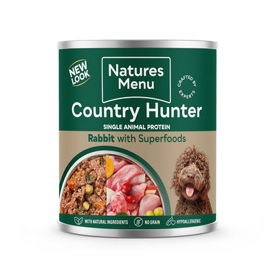 Natures Menu Country Hunter Dog Food Can Full Flavoured Rabbit Can (6 x 600g) 