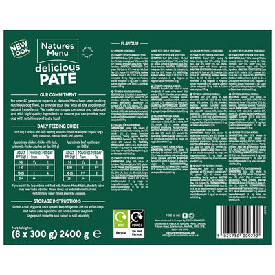 Natures Menu - Wet Dog Food - Pouches for Adult Dogs - Mixed Variety - 8 x 300g 