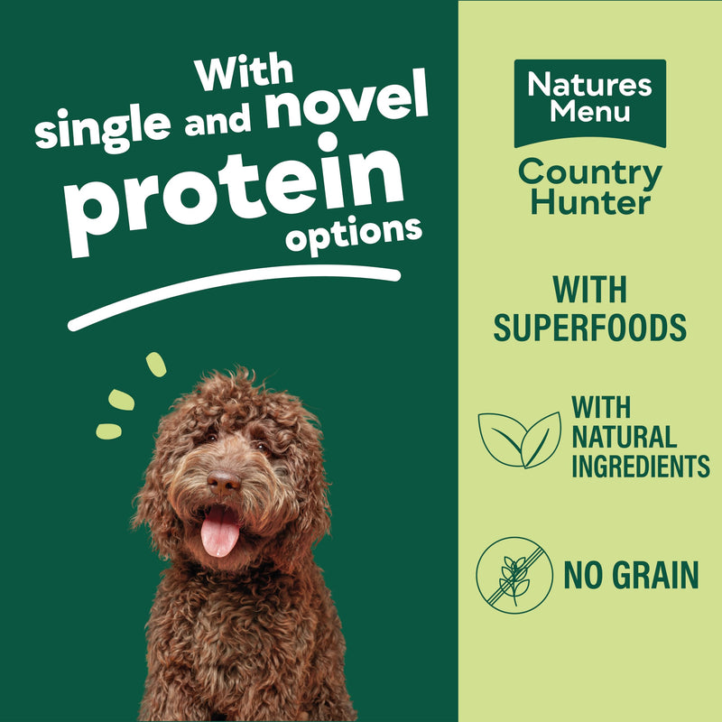 Natures Menu Country Hunter Dog Food Can Full Flavoured Rabbit Can (6 x 600g) 