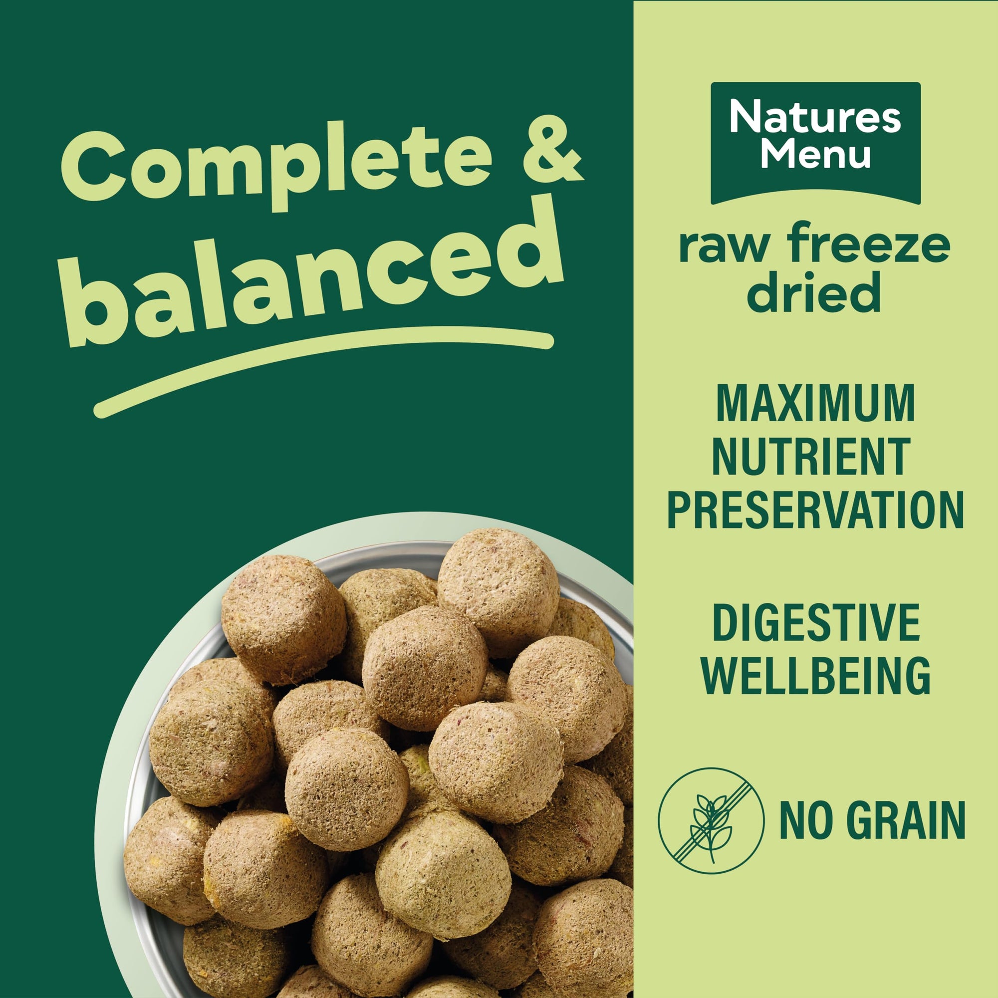 Natures Menu Freeze Dried Complete & Balanced Dog Food Nuggets - Chicken - 625gr 