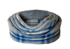 Oval Dog Basket Grey Fleece Pet Bed-St Ives Check-4 sizes