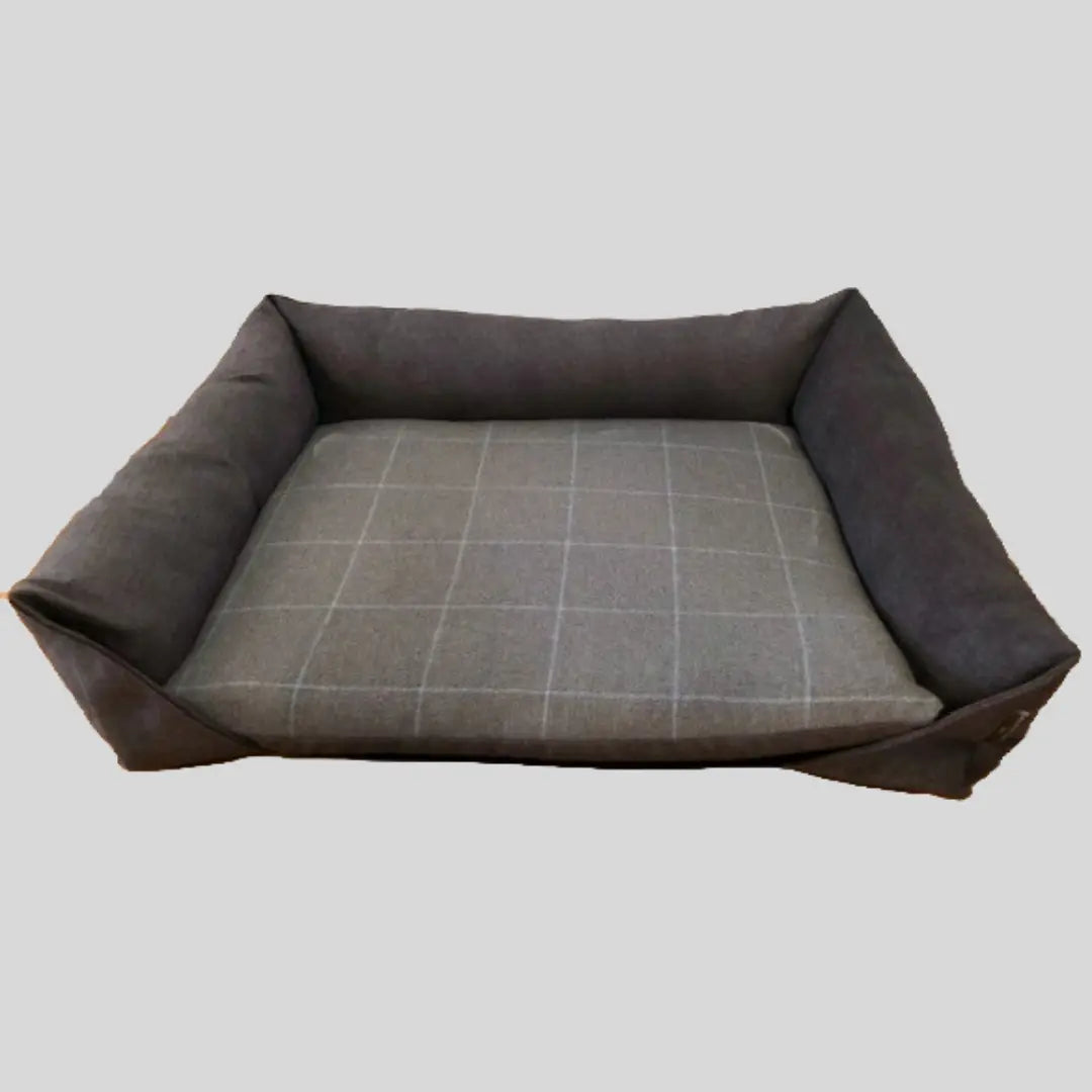 Sofa Dog Bed | 7cm Thick Poly Pad Quality Check Fabric & Velour Bolsters | Non-Slip Dipple Base 