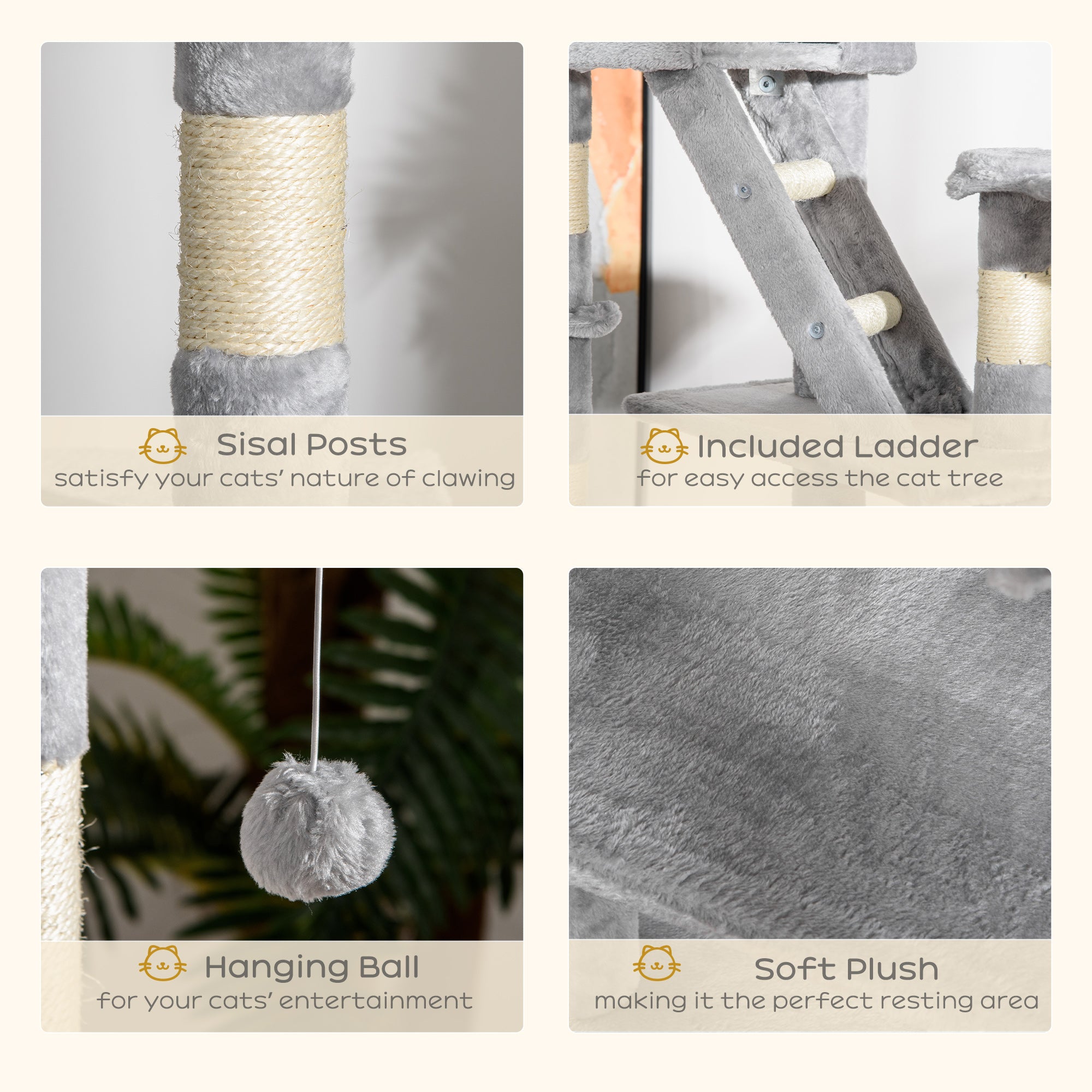 Floor-to-Ceiling Cat Tree – Adjustable, Sturdy & Multi-Level Fun 