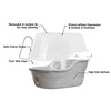 petphabet large Cat Litter Tray Toilet Box gray, 63x48x43cm, Jumbo Hooded Cat Litter Tray with lid Extral Large Litter Box XXL Pet Litter Tray Gray - Petzenya