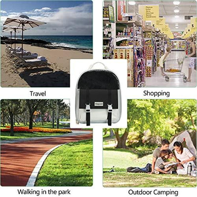 Dagood Cat Backpack, Black Portable Breathable Cat Carrier Backpack for Puppy Cat Durable Oxford Pet Backpack Carrier for Travelling Hiking Shopping Outdoor - Petzenya