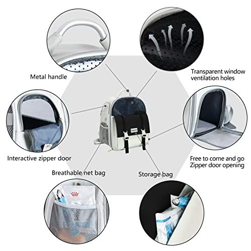 Dagood Cat Backpack, Black Portable Breathable Cat Carrier Backpack for Puppy Cat Durable Oxford Pet Backpack Carrier for Travelling Hiking Shopping Outdoor - Petzenya